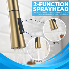 Metpure euro style stainless steel pull-down kitchen faucet