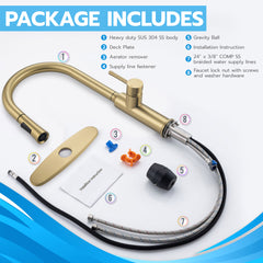 Metpure euro style stainless steel pull-down kitchen faucet