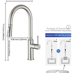 Metpure euro style stainless steel pull-down kitchen faucet, lead free - view 23