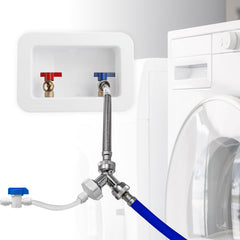 Metpure washing machine water line splitter kit with wye, supply hose, inline valve and 25 ft tubing