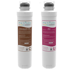 Metpure Versatile Chocolate (C) + Ultra Cherry (U), Quick Twist Filter Set, Drinking Water Filtration System Filter,  Replacement Cartridge, 11