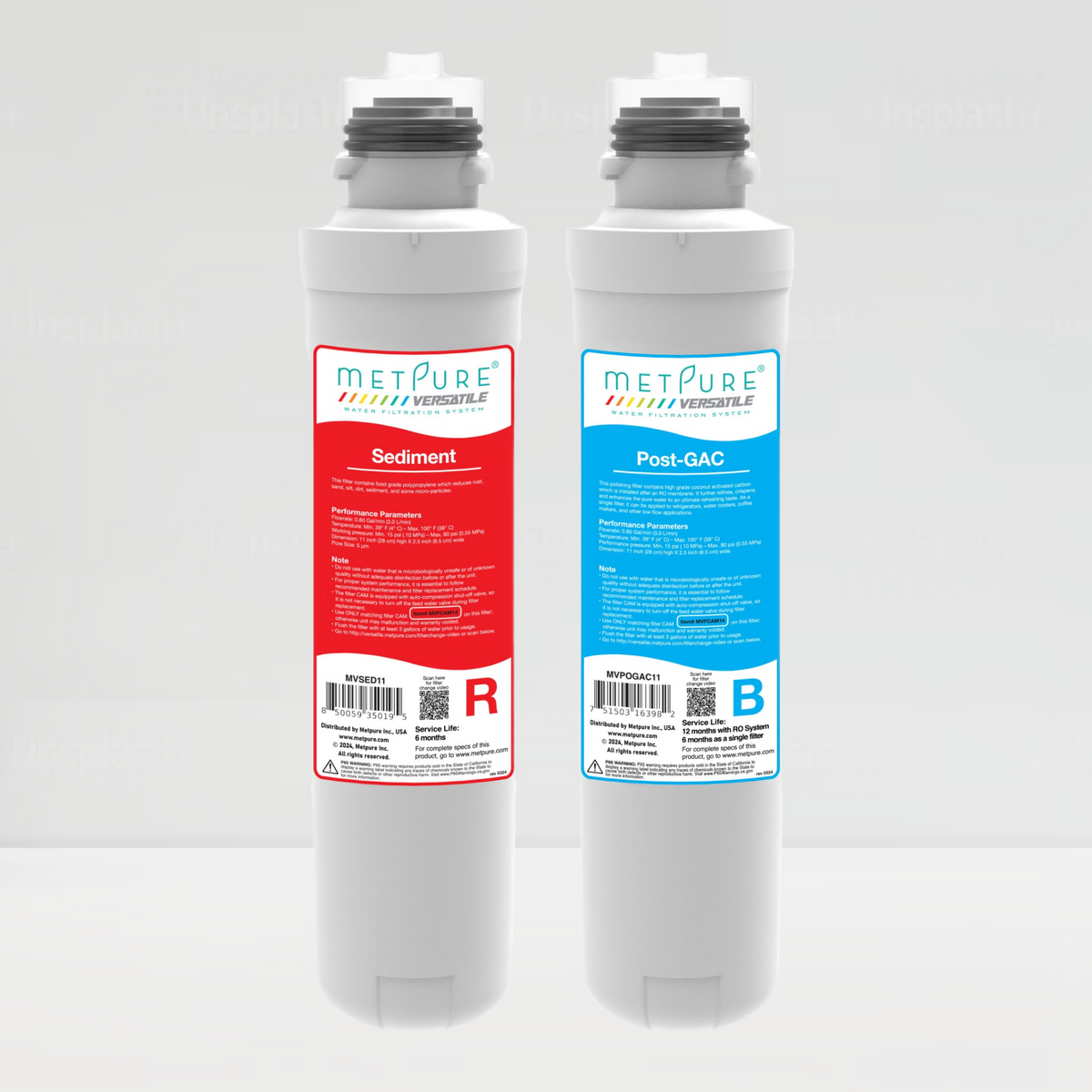 Metpure Versatile Red sediment and Blue post GAC quick twist replacement filter set - view 2