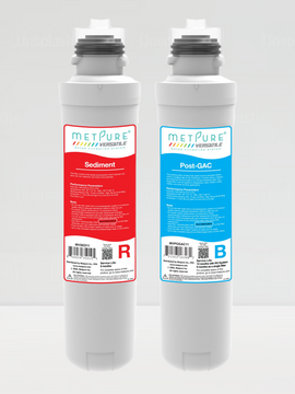 Metpure Versatile Red Sediment + Blue Post GAC Quick Twist Filter Set, Replacement Cartridge
