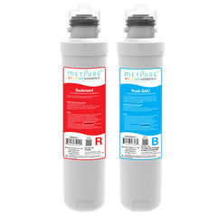Metpure Versatile Red sediment and Blue post GAC quick twist replacement filter set
