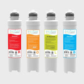 Metpure Versatile Filter Set ROLB: 1 x (R) Sediment MVSED11, 1 x (O) Extruded Carbon Block Composite MVECBC11, 1 x (L) RO Membrane 100 GPD MVRO100, 1 x (B) Post - GAC MVPOCAC11 Quick Twist Replacement Filters