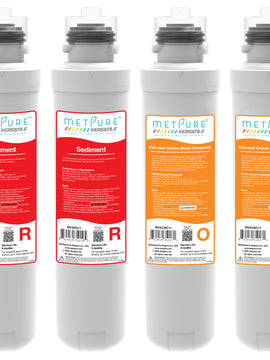 Metpure Versatile Filter Set RROO: 2 x (R) Sediment Filter (MVSED11) and 2 x (O) Extruded Carbon Block Composite MVECBC11 Quick Twist Replacement Filters