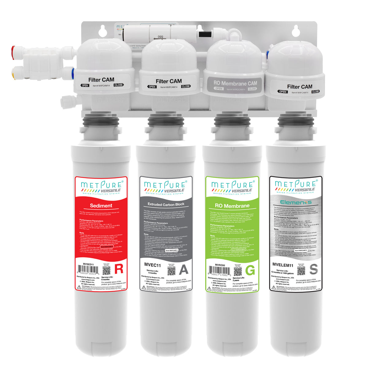Metpure Perfect Match alkaline water filtration kit with MV4-RAGS reverse osmosis system, RO faucet, kitchen faucet and soap dispenser