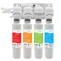 Metpure Perfect Match water purification kit with MV4-ROGB reverse osmosis system, RO faucet, kitchen faucet and soap dispenser