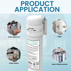 Metpure Versatile quick twist fridge and ice maker water filter kit with filter head and tubing