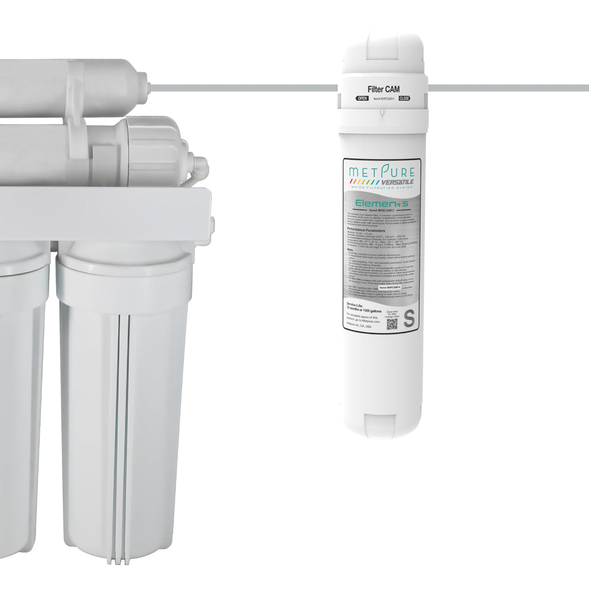 Metpure Elements Antioxidants Alkaline Quick Twist Filter Kit with 1/4 inch CAM, filter clip mount and mounting hardware - view 3