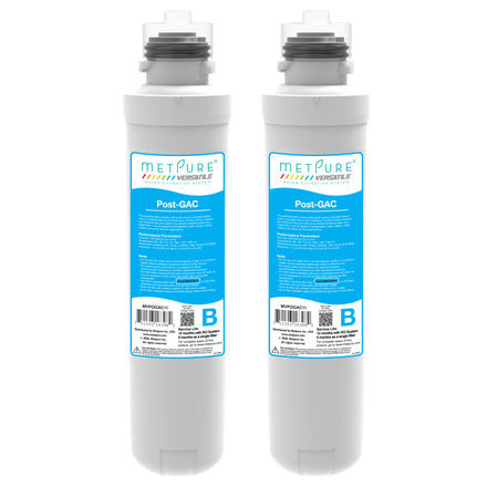 Metpure Versatile Blue B post GAC coconut carbon quick twist filter, 2 pack, 11 x 2.5 inch