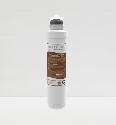 Metpure Versatile PP + Carbon Block - Chocolate composite Filter, 5 Micron, Quick Twist, Drinking Water Filtration System Filter, Replacement Cartridge (C), 11