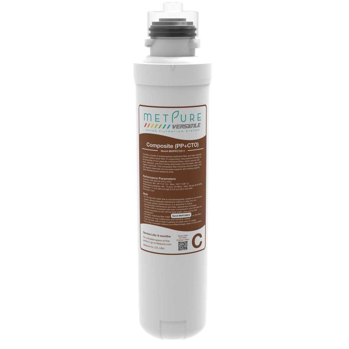 Metpure Versatile chocolate carbon and ultra cherry ultrafilter quick twist replacement filters