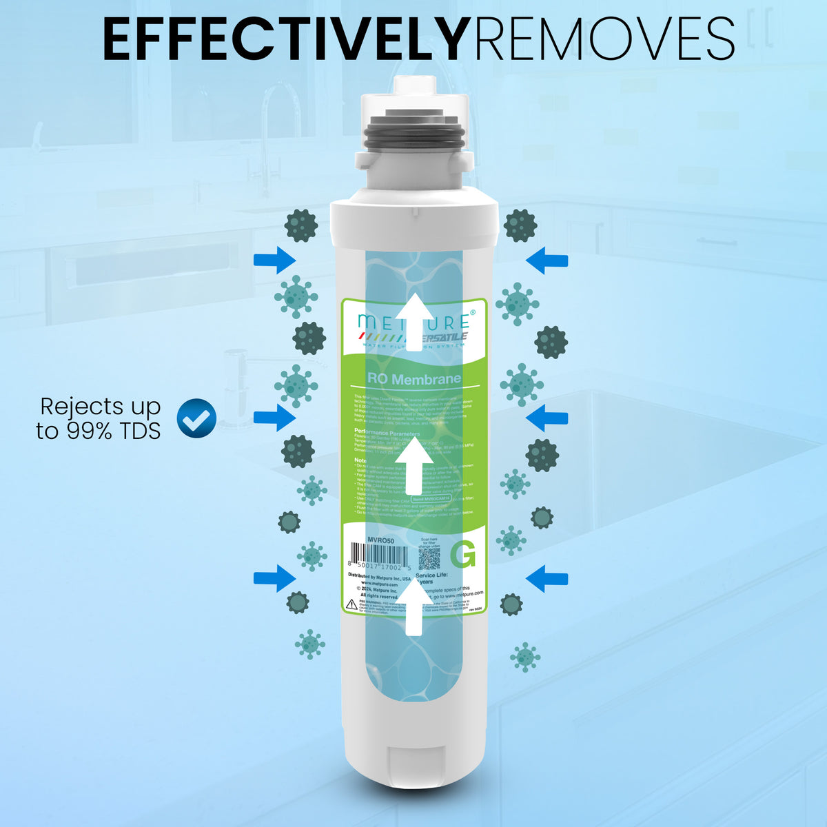 Metpure Versatile 4 stage MV4-RAGS alkaline quick twist reverse osmosis water filtration system