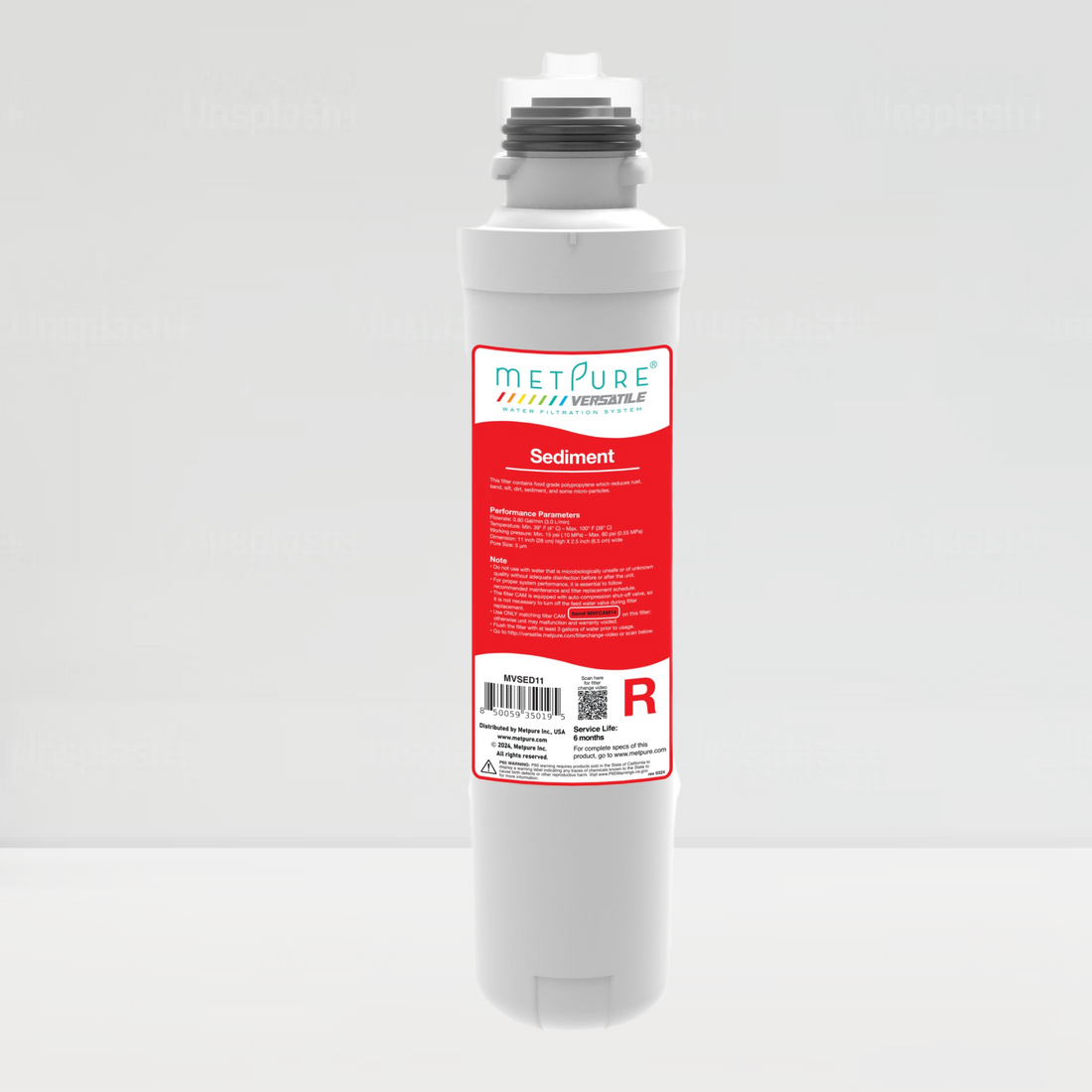 Metpure Versatile Red Sediment Quick Twist Filter (R), Replacement Cartridge, 11" x 2.5"