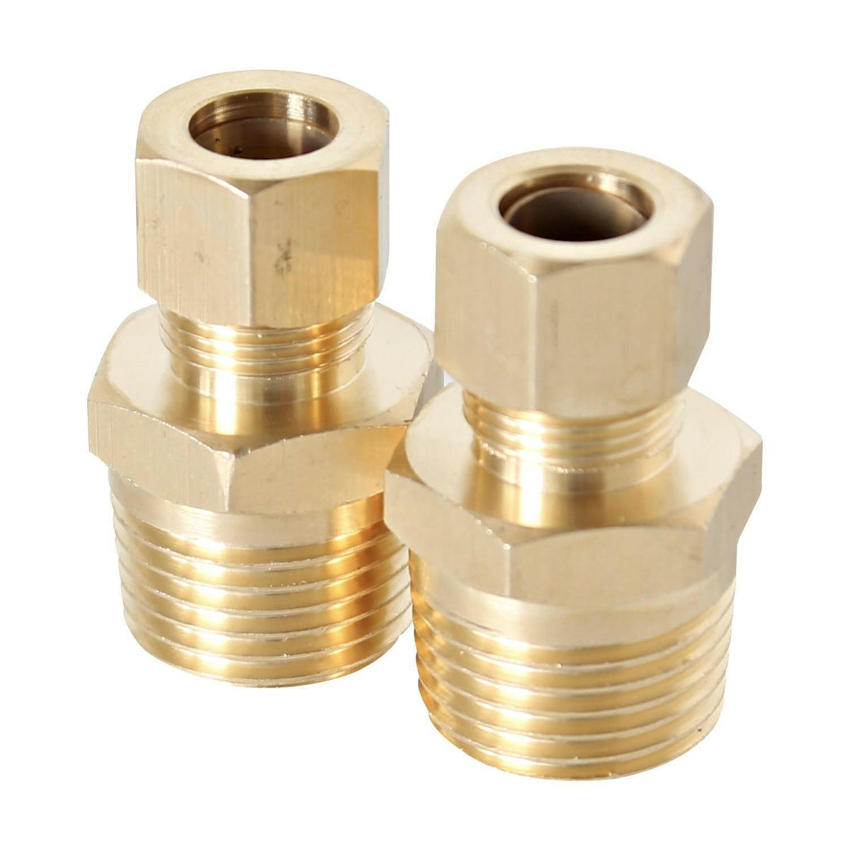 1/2 inch MIP x 3/8 inch COMP Lead Free Brass Reducing Union Coupling 2 Pack