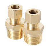 1/2" MIP x 3/8" COMP Lead Free Brass Reducing union Coupling 2 Pack