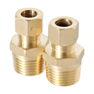 1/2" MIP x 3/8" COMP Lead Free Brass Reducing union Coupling 2 Pack