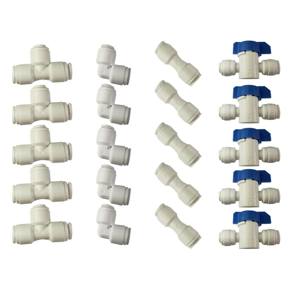 Metpure 1/4 inch OD quick connect reverse osmosis fittings variety 20 pack
