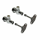 Loose Key 1/2" NOM COMP Inlet x 3/8" 1/4 Turn Angle Stop Valve (2 PACK)