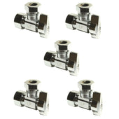 Heavy Duty 1/2 in. NOM Comp Inlet x 7/16 in. - 1/2 in. OD Slip Joint Outlet Chrome Plated Brass 1/4 Turn Squared Body Angle Valve (5 Pack)