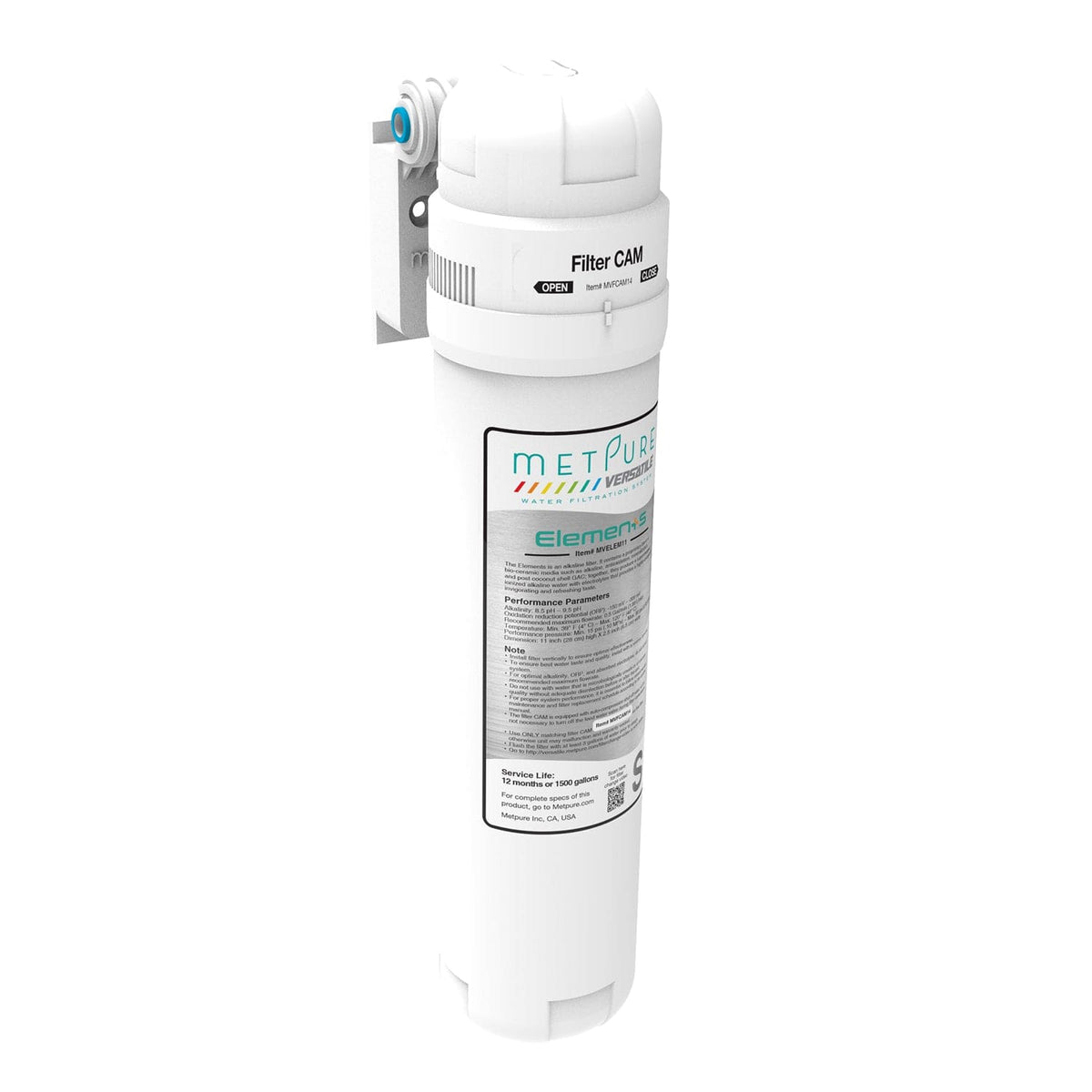 Metpure Elements Antioxidants Alkaline Quick Twist Filter Kit with 1/4 inch CAM, filter clip mount and mounting hardware - view 2