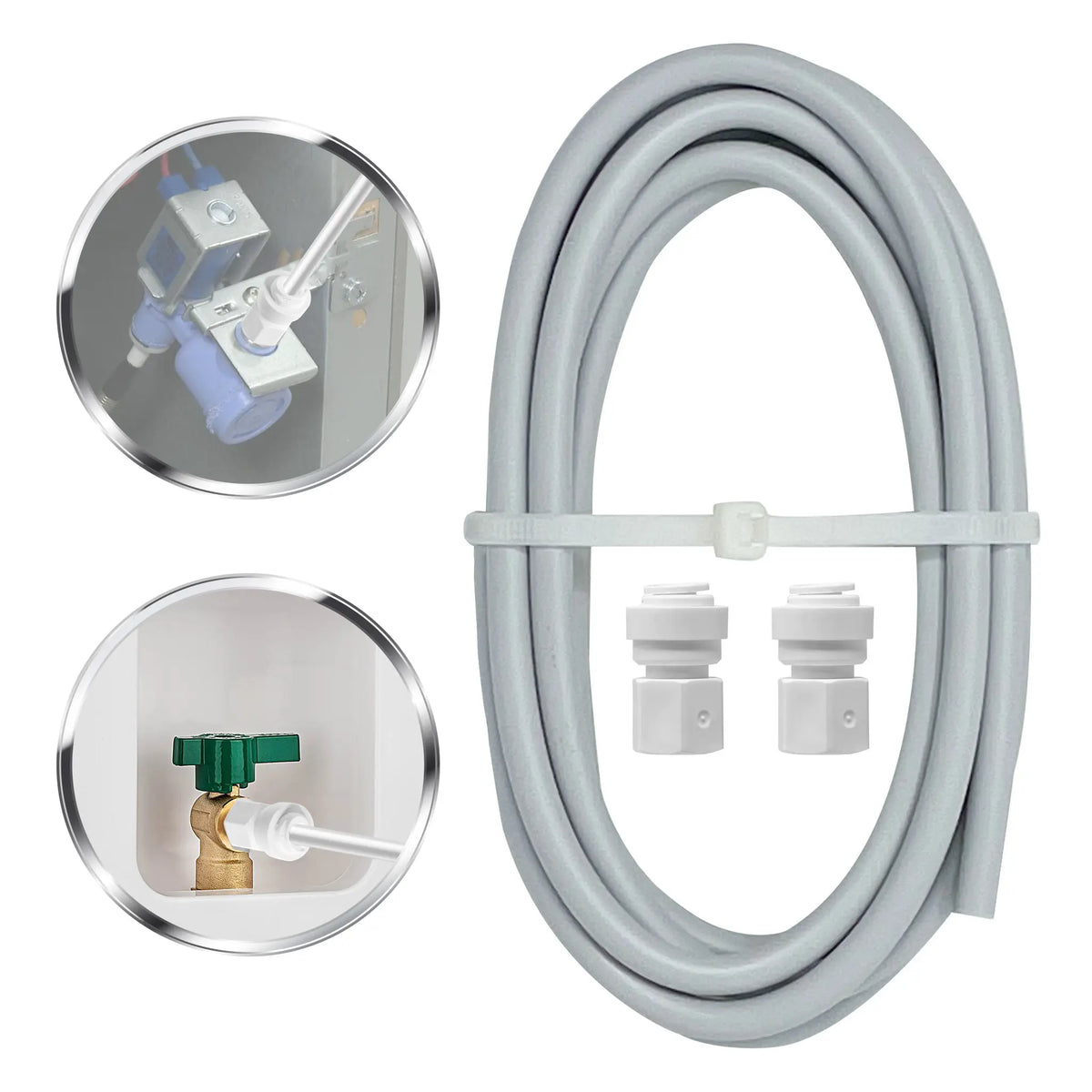 Metpure 6 ft 1/4 inch OD PEX refrigerator water line with two quick connect female adapters