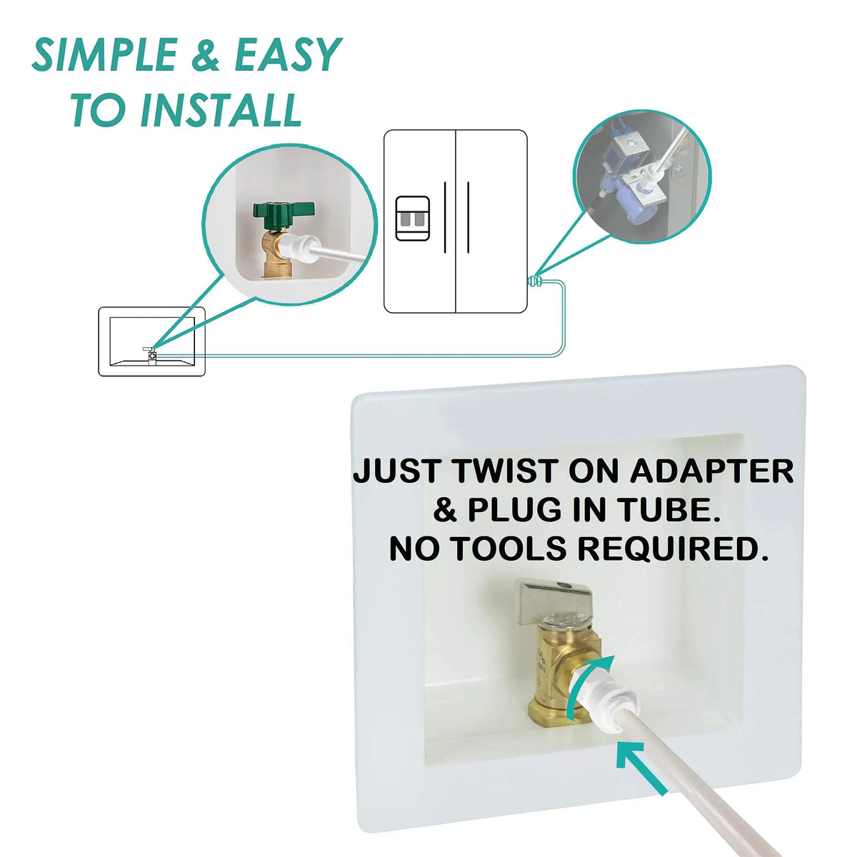 Metpure 6 ft 1/4 inch OD PEX refrigerator water line with two quick connect female adapters