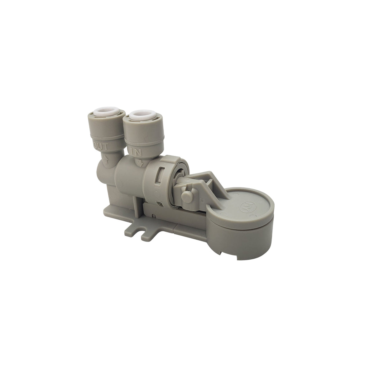 Grey 3/8 inch OD quick connect mechanical leak detector for RO water filtration system - view 2
