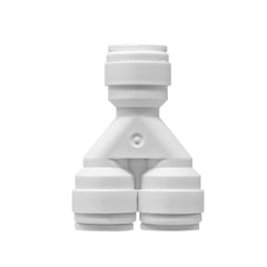 1/4 inch OD x 1/4 inch OD x 1/4 inch OD quick connect two way divider, NSF