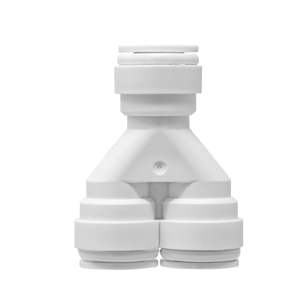 White 3/8 inch OD quick connect two way divider
