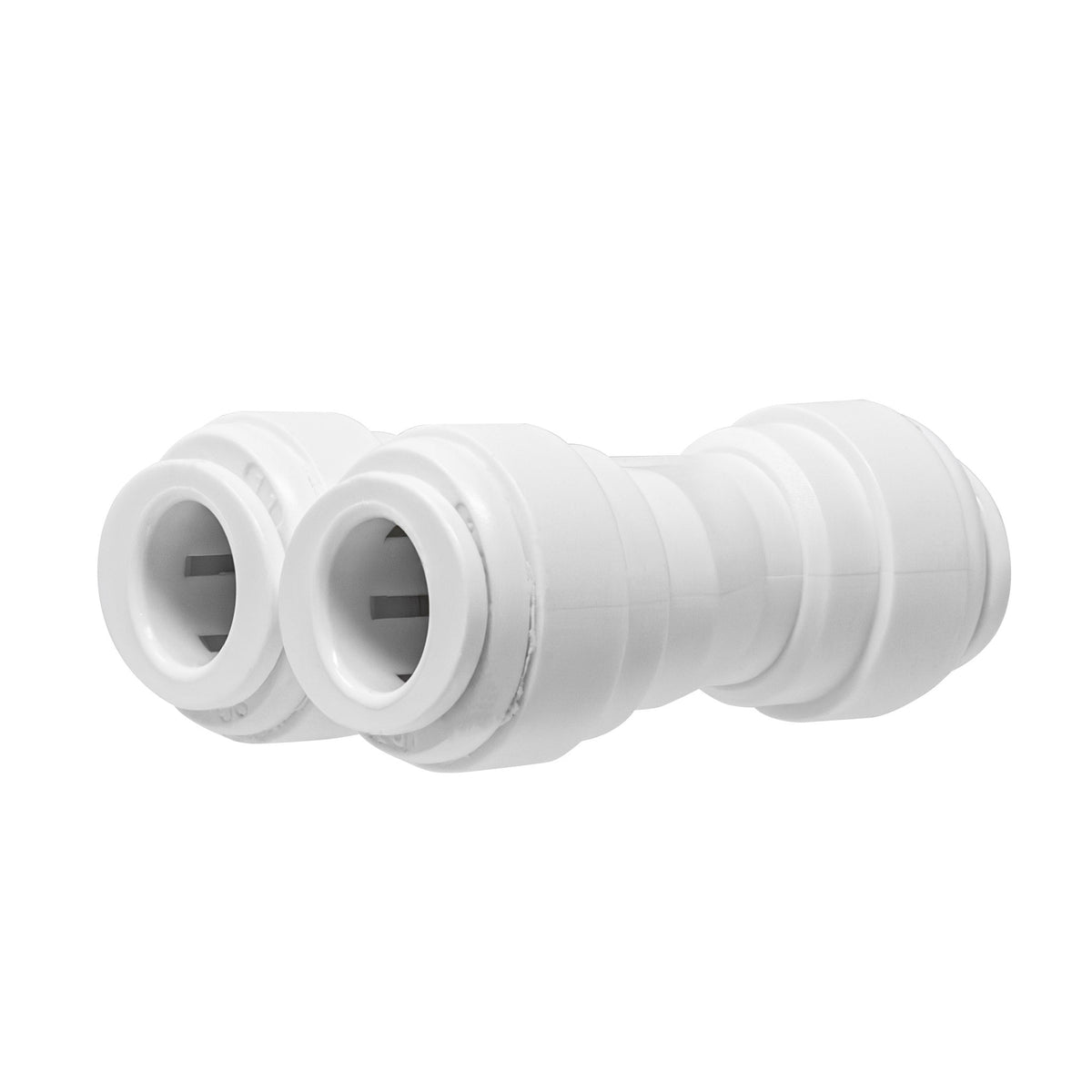 White 3/8 inch OD quick connect two way divider