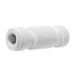 White 3/8 inch OD quick connect one way check valve
