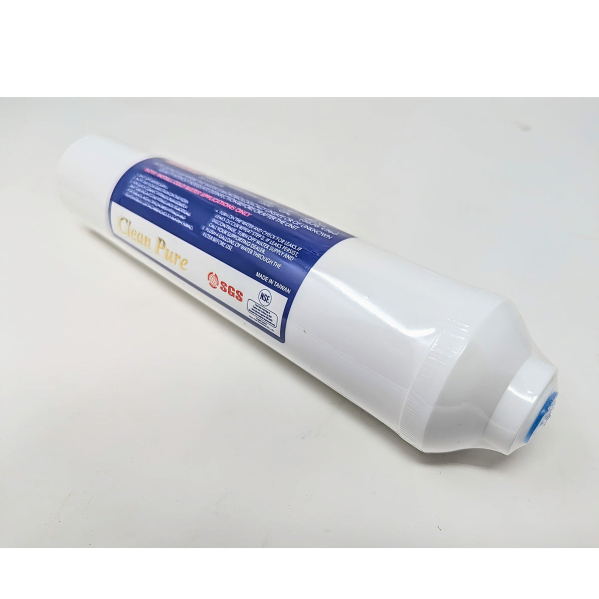 Clean Pure 2 x 10 inch inline coconut carbon GAC water filter with 1/4 inch OD quick connect ends