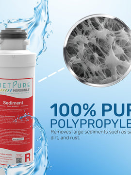 Metpure Versatile Filter Set RROO: 2 x (R) Sediment Filter (MVSED11) and 2 x (O) Extruded Carbon Block Composite MVECBC11 Quick Twist Replacement Filters