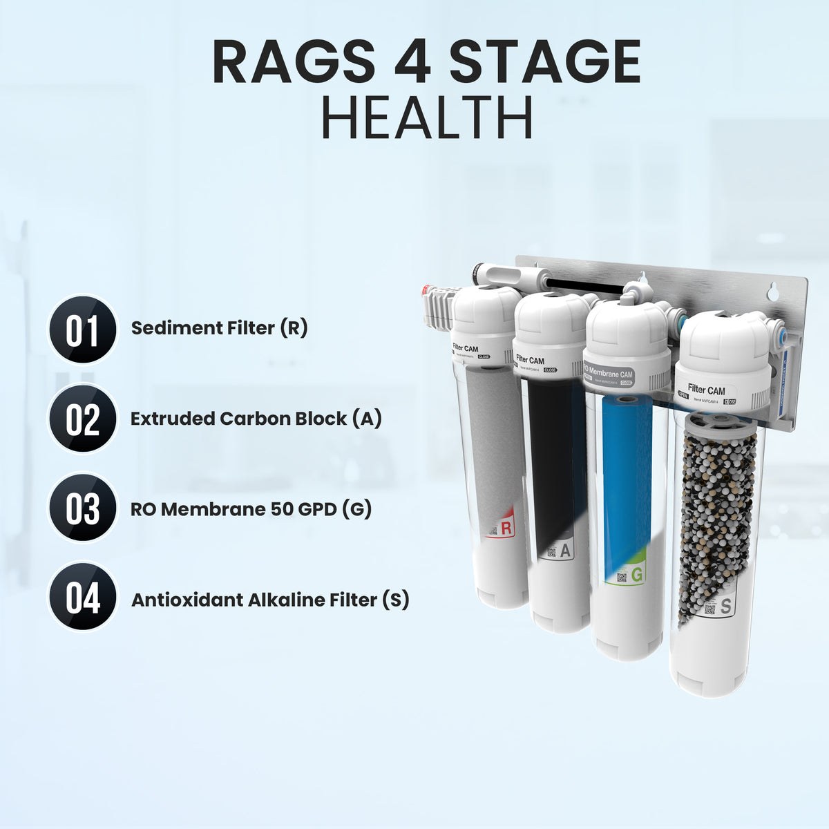 Metpure Perfect Match alkaline water filtration kit with MV4-RAGS reverse osmosis system, RO faucet, kitchen faucet and soap dispenser