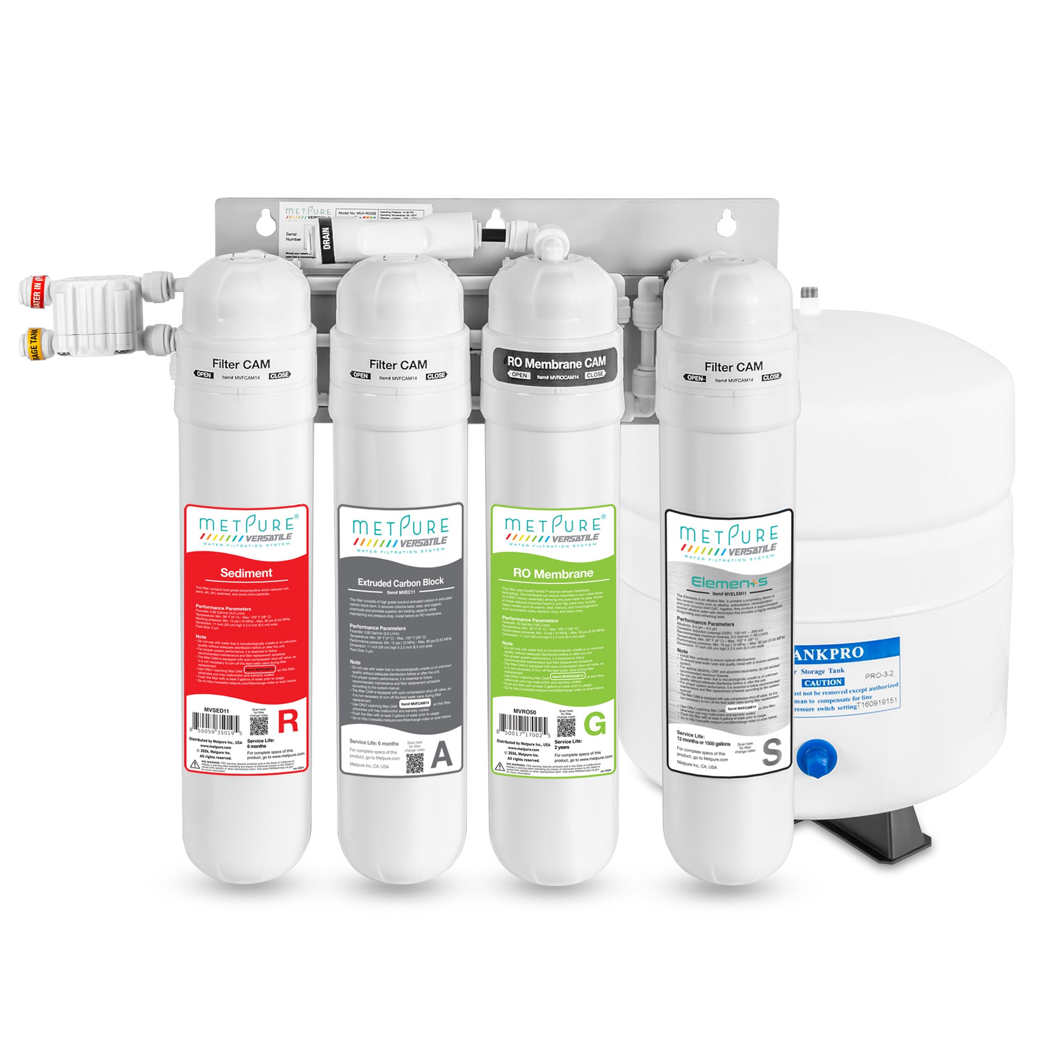 4 Stage MV4-RAGS Alkaline Quick Twist Reverse Osmosis Water Filtration System