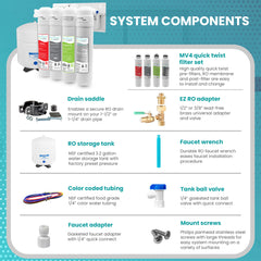 Metpure Perfect Match alkaline water filtration kit with MV4-RAGS reverse osmosis system, RO faucet, kitchen faucet and soap dispenser