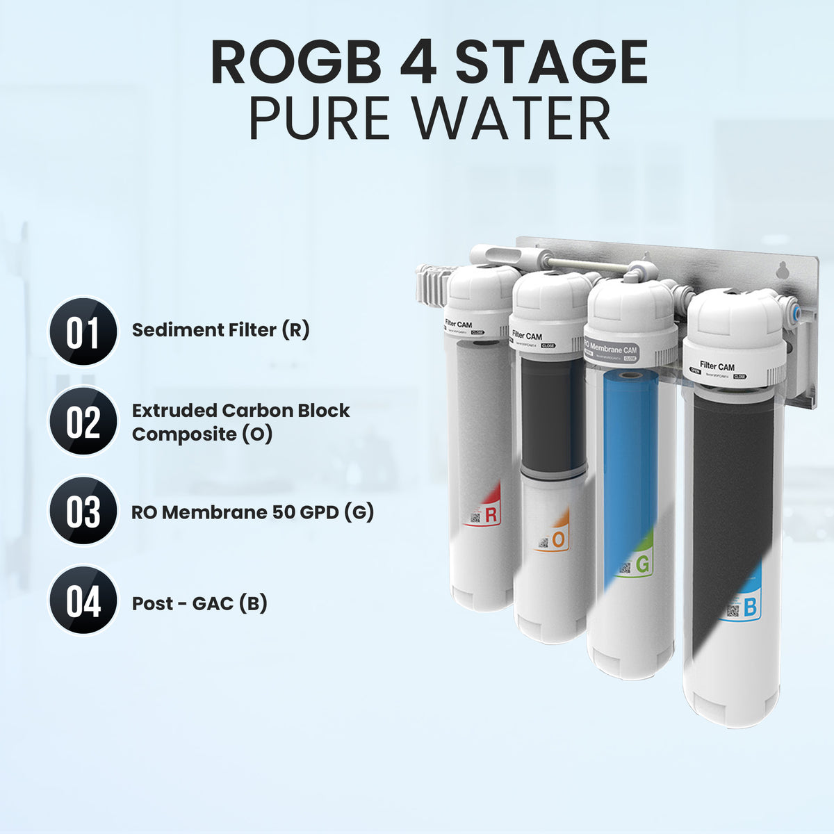 Metpure Perfect Match water purification kit with MV4-ROGB reverse osmosis system, RO faucet, kitchen faucet and soap dispenser