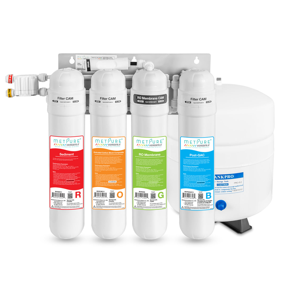 Metpure Versatile 4 stage MV4-ROGB quick twist reverse osmosis water filtration system