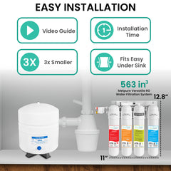 Metpure Perfect Match high-speed water filtration kit with MV4-ROLB reverse osmosis system, RO faucet, kitchen faucet and soap dispenser