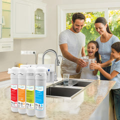 Metpure Perfect Match high-speed water filtration kit with MV4-ROLB reverse osmosis system, RO faucet, kitchen faucet and soap dispenser