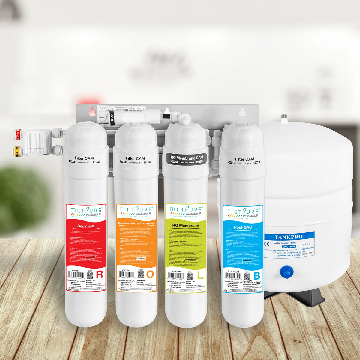 Metpure Perfect Match high-speed water filtration kit with MV4-ROLB reverse osmosis system, RO faucet, kitchen faucet and soap dispenser