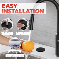 Metpure 2 inch stainless steel kitchen sink faucet hole cover with rubber gasket