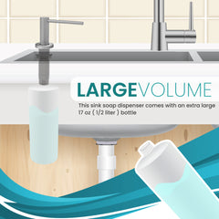 Metpure kitchen sink soap dispenser, stainless steel pump with bottle - view 7