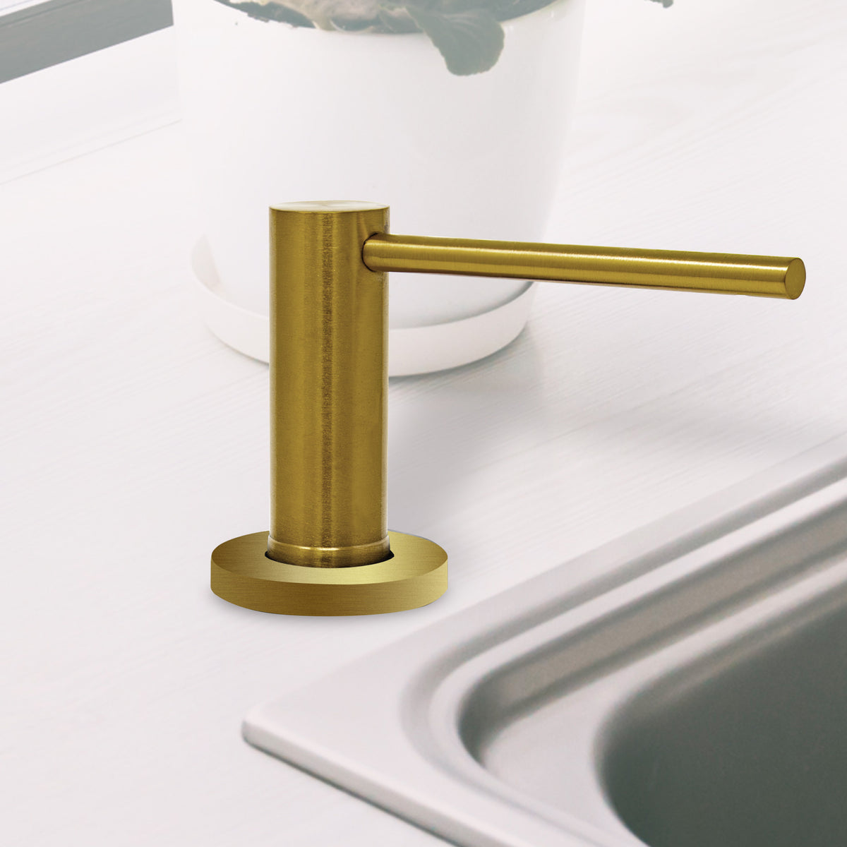 Metpure kitchen sink soap dispenser, stainless steel pump with bottle - view 11
