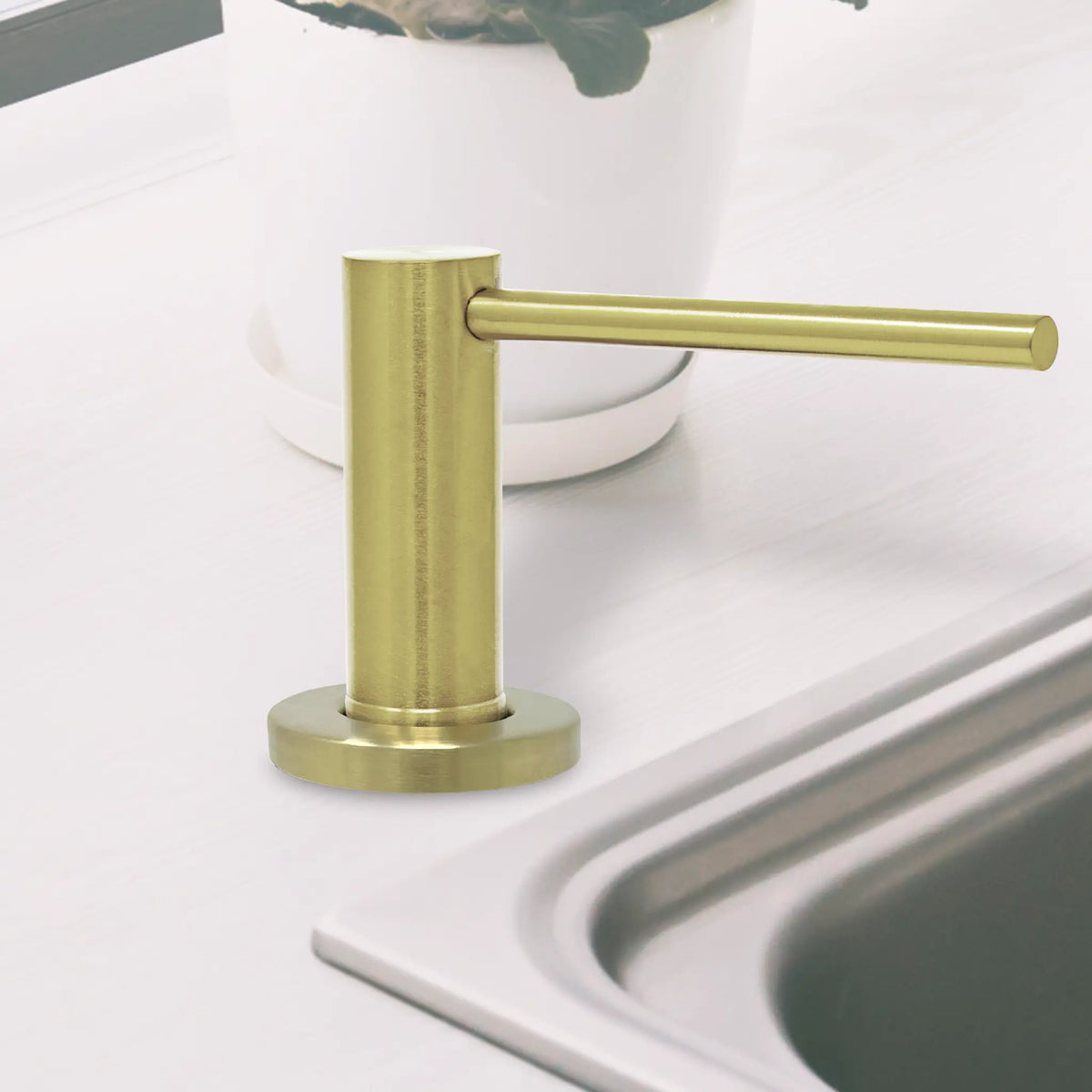Metpure kitchen sink soap dispenser, stainless steel pump with bottle - view 32
