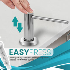 Metpure kitchen sink soap dispenser, stainless steel pump with bottle - view 22