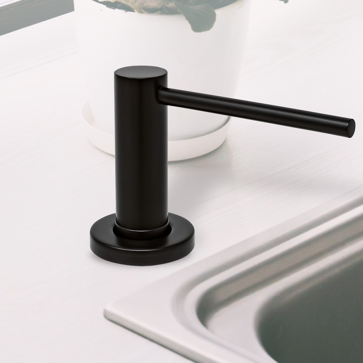 Metpure kitchen sink soap dispenser, stainless steel pump with bottle - view 23