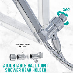 Metpure rectangle handheld shower head, 3 sprays, Easy Clicker, chrome - view 4